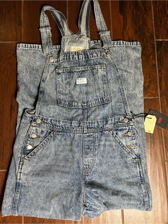 Levi's Denim - Levi’s Premium Denim Jean Wide Leg Overalls Womens Size Medium